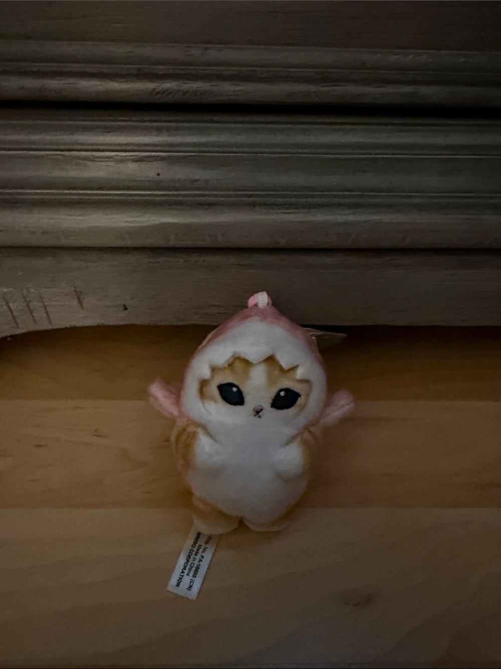Cute Pink & White Hooded Kitten Plush Toy